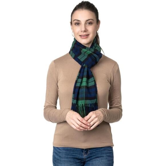 Achillea Soft & Warm Tartan Plaid Checked Cashmere Feel Winter Scarf Unisex - Picture 5 of 8